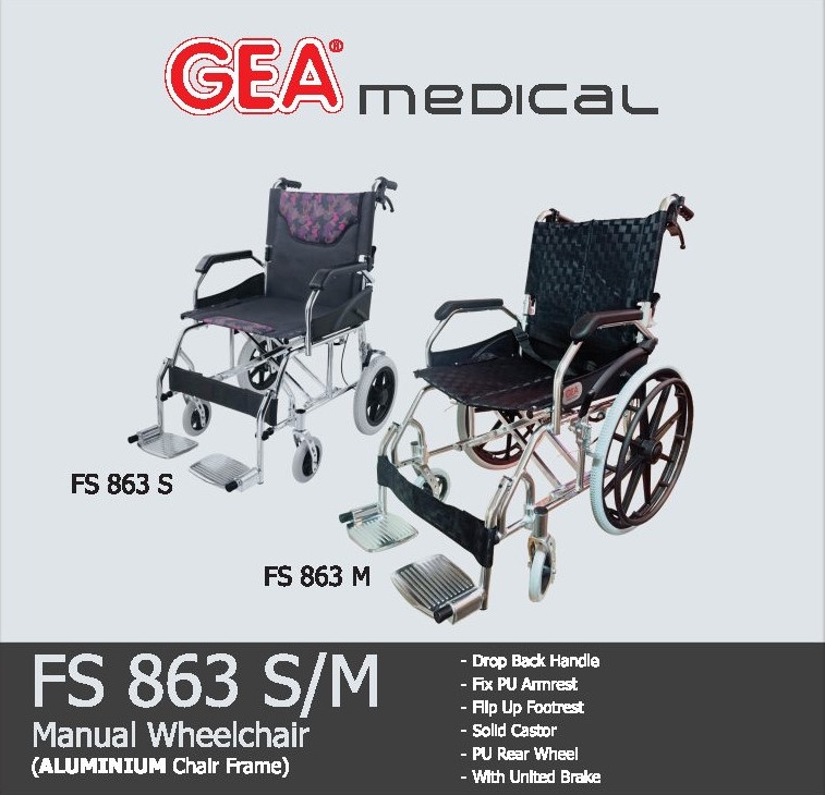 Kursi Roda Aluminium Gea FS863 S-M